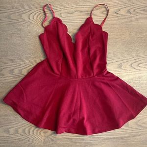 Wine red, spaghetti tank.